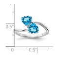 thumbnail image 4 of Auriga Fine Jewelry 14K White Gold 5mm Heart Blue Topaz Ring for Women Size 6, 4 of 5