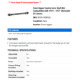 thumbnail image 2 of Front Upper Control Arm Shaft Kit - Compatible with 1974 - 1977 Chevy El Camino 1975 1976, 2 of 2