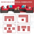 thumbnail image 6 of Sobaniilo 7 Piece Patio Furniture Sets, All Weather PE Wicker Outdoor Conversation Sectional Sofa Set with Cushion and Pillow (Red), 6 of 10