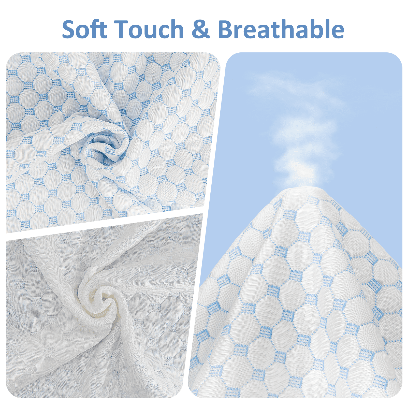 Cooling Bed Pillows King Size Set of 2, Shredded Memory Foam Pillows Adjustable Cool Pillow for Side Back Stomach Sleepers Luxury Gel Pillows with Washable Removable Cover
