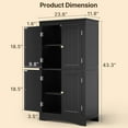 thumbnail image 2 of Gizoon 43" Kitchen Pantry Cabinet, Freestanding Floor Cabinet with Adjustable Shelves and 4 Magnetic Doors, Bathroom Storage Unit, for Kitchen, Living Room, Black, 2 of 18