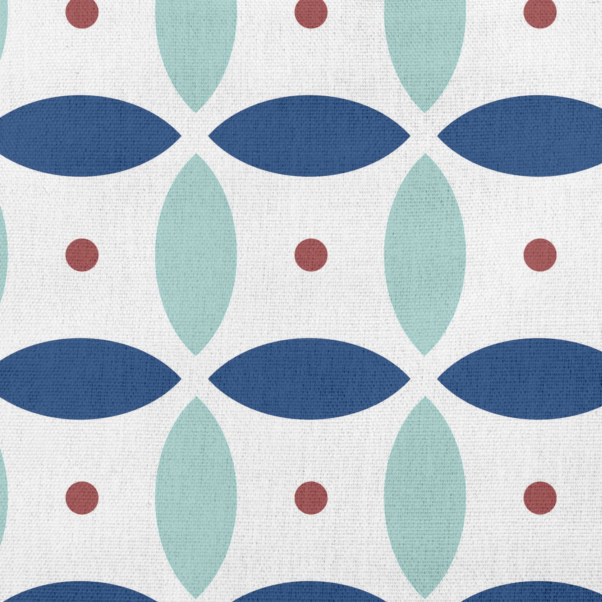 Simply Daisy 20 in x 20 in Scandinavian Blue Geometric Polyester Throw Pillow
