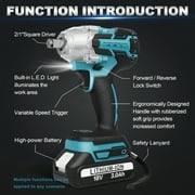 LabTEC Cordless Impact Wrench High Torque 3200 RPM with 3.0Ah Li-Ion Battery Fast Charger Suitable for family cars