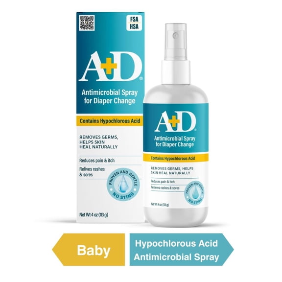 A D Antimicrobial Hydrogel Spray – with Hypochlorous Acid, Alcohol-Free, Non-Sting Formula, Safe for All Ages, 4oz