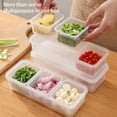 thumbnail image 2 of Yuarrent Caja de almacenamiento de mantenimiento fresco apilable 3 compartimentos de cavidades contenedor de plástico lavable caja de Organizadores de utensilios de cocina, 2 of 6