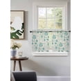 thumbnail image 3 of Teal Boho Tier Curtains 24 Inch Length,Sheer Curtains for Bedroom Living Room Window Vintage Pattern Ethnic Flower Tribal Leaf Rod Pocket Drapes Kitchen Curtains Small Half Window 27.5"x24" 2 Panels, 3 of 7