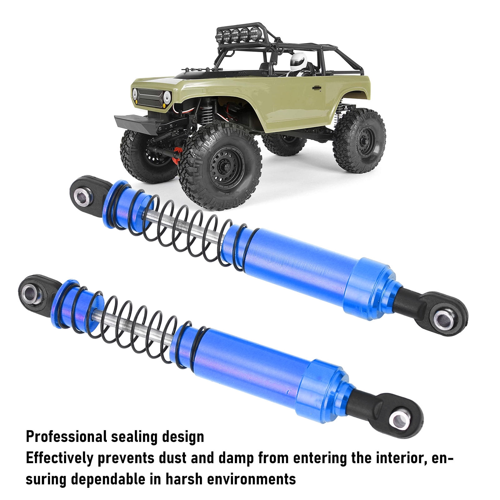 2 Amortisseurs En Alliage D'Aluminium RC 95mm Or - Haute Résistance Pour Voiture 1/10