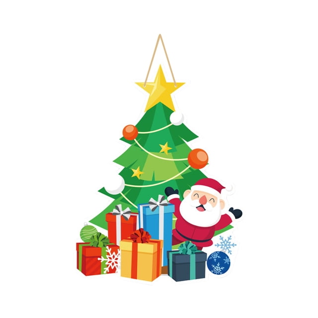 Décorations de Porte de Noël, Décorations de Cheminée de Noël, Décoration de Porte Panneau de Noël Décoration de Porte Panneau Mural de Noël Décoration de Lieu Accessoires de Porte d'Entrée Décorations de Vacances