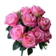 thumbnail image 2 of Ramo de flores de rosas artificiales boda nupcial tela de seda ramo de rosas falsas, rosa oscuro 11 cabezas Advancent HA6516-02B, 2 of 6