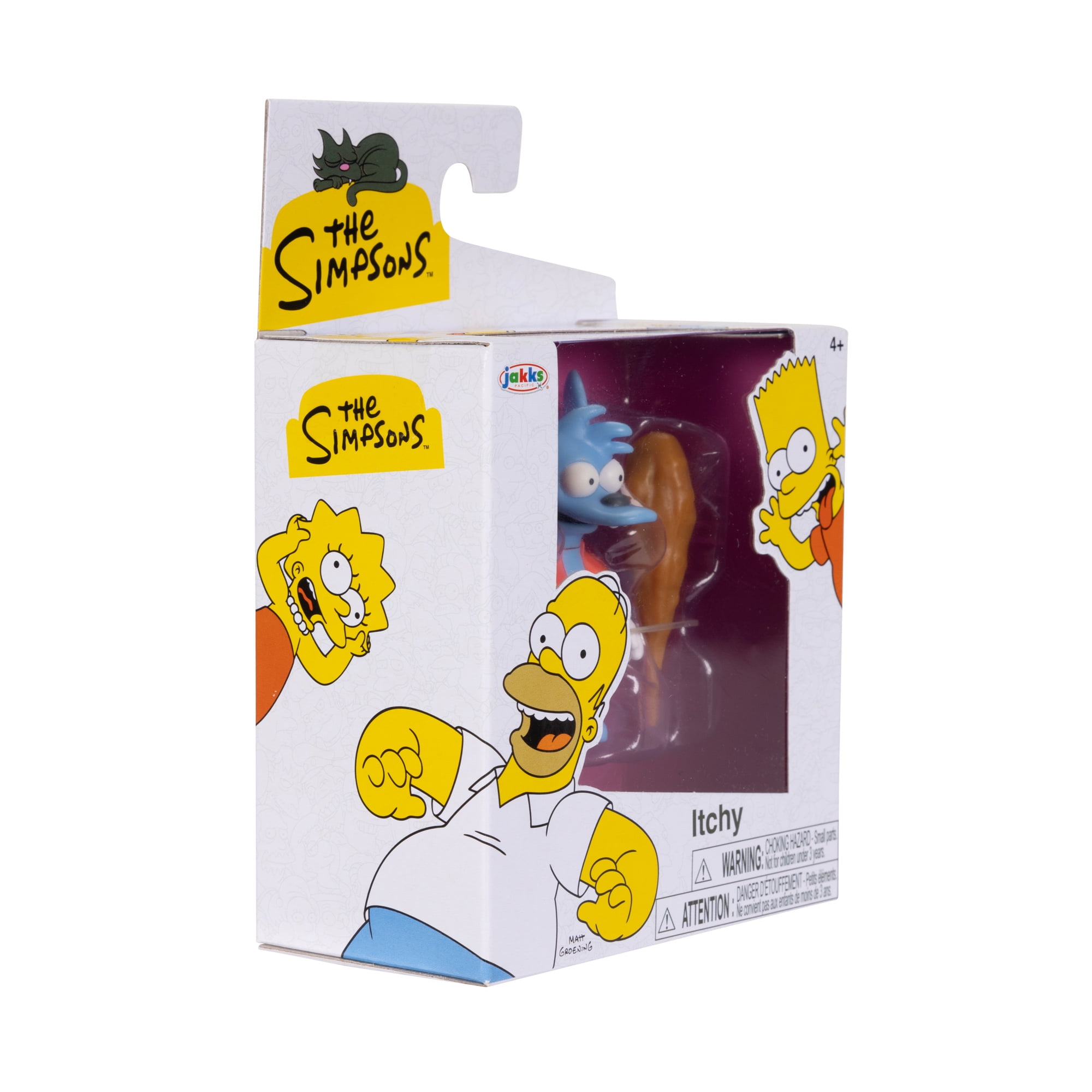The Simpsons 2.5 inch Tall Scaled Collectible Itchy with Club Action Figure for Child Ages 4+