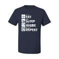 thumbnail image 2 of Wild Bobby, Eat Sleep Anime Repeat, Anime, Men Graphic Tee, Navy, Medium, 2 of 4