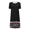 thumbnail image 4 of SMihono Robe d'Été Boho pour Femmes Grande Taille Mode Femmes Décontractée Col Rond Imprimé Manches Courtes Robe avec Poche, 4 of 5