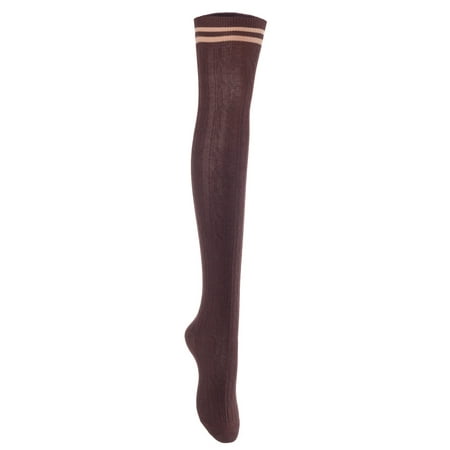 

Lian LifeStyle Women s 4 Pairs Over Knee High Thigh High Cotton Socks Size 6-9(Coffee) 4p1c3