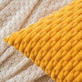 thumbnail image 2 of Throw Pillow Covers Soft Corduroy Decorative Set of 2 Boho Striped Pillow Covers Pillowcases Farmhouse Home Decor for Couch Bed Sofa Living Room 18x18 Inch Golden Yellow, 2 of 12