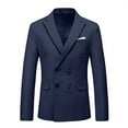 thumbnail image 5 of Mens Solid Color Dress Suit 3 Piece Set Double Breasted Tuxedo Suit Set Slim Fit Blazer Jacket for Wedding Outfit, 5 of 5