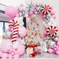 thumbnail image 1 of Kit de Arco de Guirnalda de Globos Adeyoo 115 piezas Rosa Blanco Plata para Navidad, 1 of 7