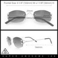 thumbnail image 3 of Luxury Rimless OG Fancy Narrow Oval Metal Rim Hustler Fashion Sunglasses Gold - Black, 3 of 7