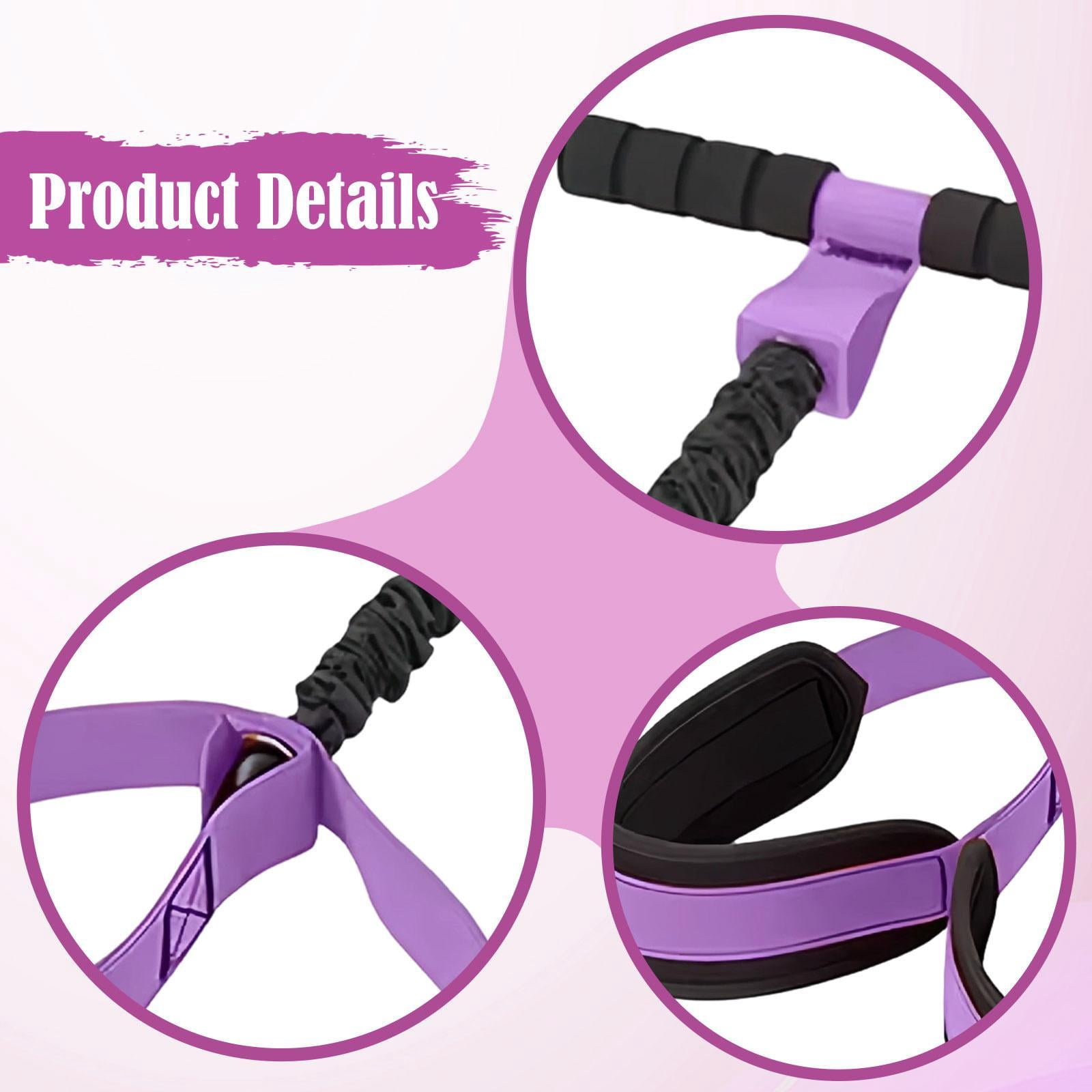 Dualoai Pedal Resistance Band with Handle Training Workout Pull Rope Sit up Exercise Purple