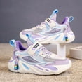 thumbnail image 6 of ZHOGXU Big Kids Girls Sneakers Soft Sole Non Slip Color Block Lace Up Breathable Comfortable Lightweight Sports Shoes For Casual Daily Wear Purple 32, 6 of 9