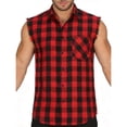 thumbnail image 5 of Agkizg Plaid Shirts Stand Collar Sleeveless Tank Top Button Front with Pocket Tops (Men's), 5 of 6