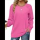 thumbnail image 2 of Sudaderas para Mujer, Suéteres de Cuello Redondo con Mangas de Punto , Moda 2025 Rosa Roja XXL, 2 of 8