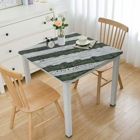 

ONETECH Rustic Farmhouse Embroidered Small Tablecloth Jacquard Striped Table Cloth Washable Side Table Cover Kitchen Home Decoration Green 40*40