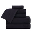 thumbnail image 2 of Superior Soho Ribbed Cotton 6-Piece Assorted Towel Set, Black, 2 of 9
