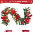 thumbnail image 3 of 6FT Christmas Garland, Pre-Lit Battery Operated Xmas Garland with 20 Lights Flowers Ball Ornaments Berries, Xmas Decorations for Staircase Banister Fireplace Door Table Indoor Outdoor, 3 of 9