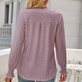 thumbnail image 5 of IROINNID Womens Long Sleeve V-Neck Shirts Home Comfortable Solid Color Ruffle Sleeve Tops Blouse,Khaki, 5 of 5