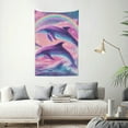 thumbnail image 2 of ZFLMY Dolphins Rainbow Vaporwave Tapestry Wall Hanging for Bedroom 40*60in, 2 of 6