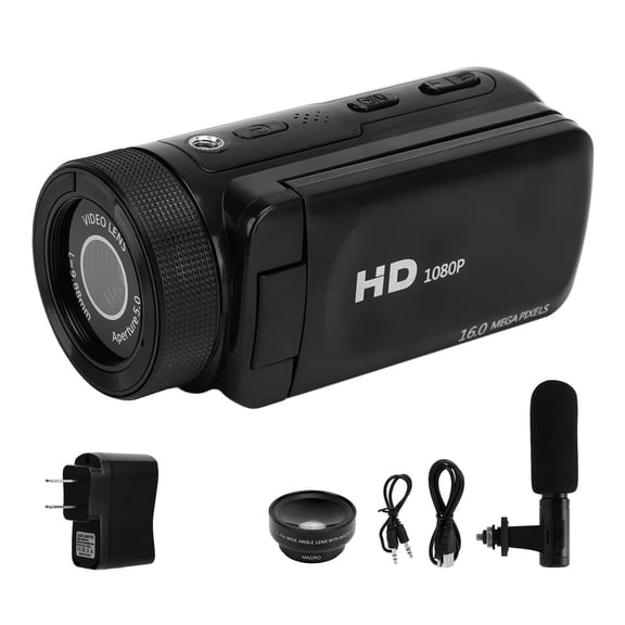 Cámara Vlogging, cámara de vídeo 1080P, cámara de vídeo P de 16MP, grabadora de cámara Vlogging muy versátil Jadeshay A