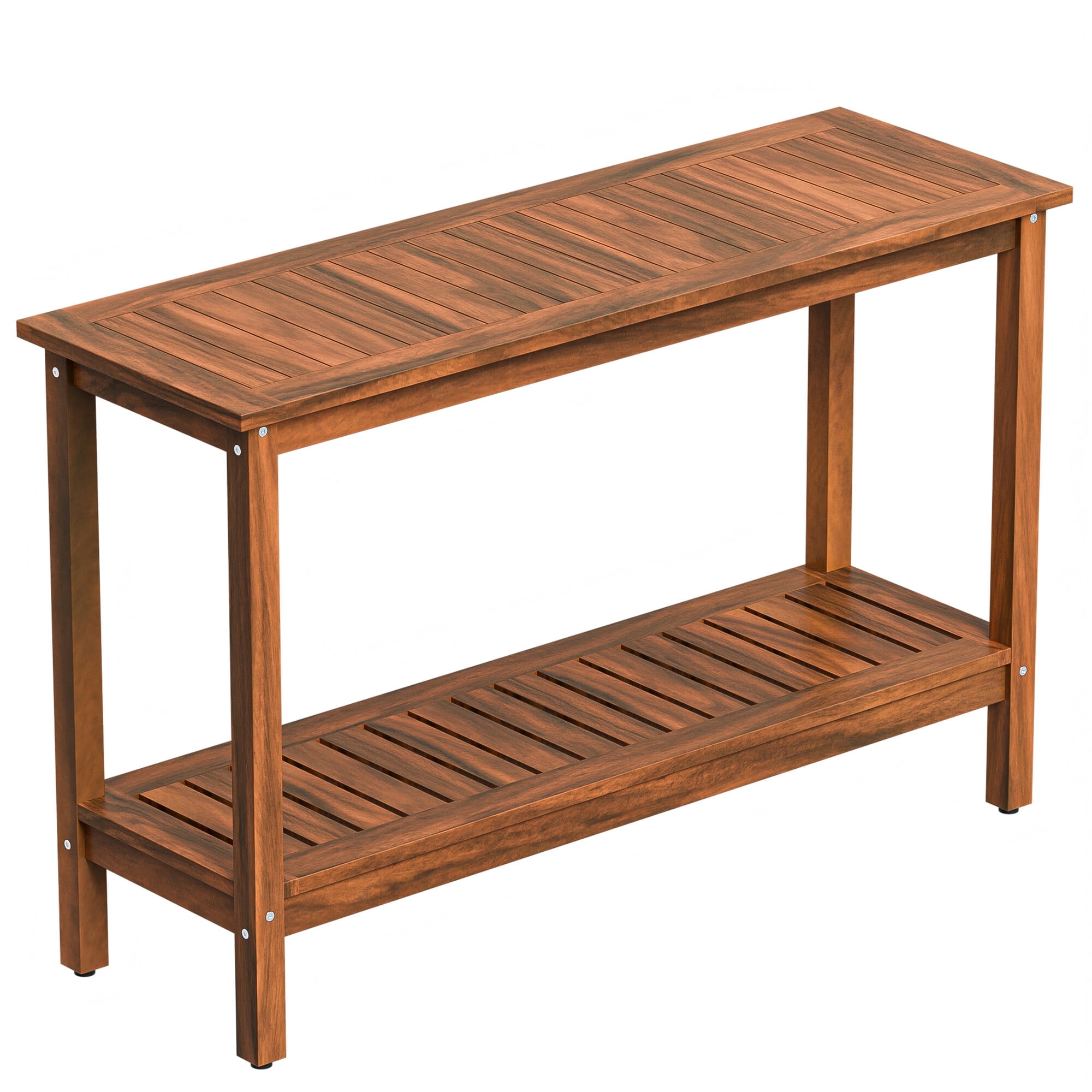 Best Choice Products 48in 2-Shelf Indoor Outdoor Wooden Console
