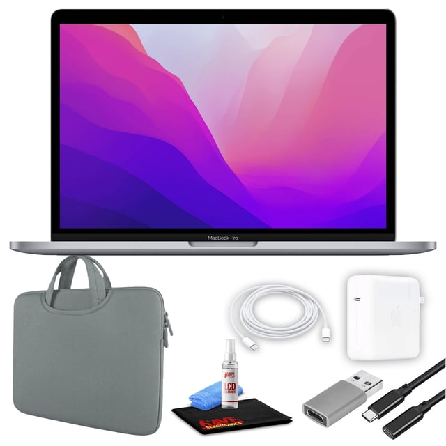 Portátil Apple MacBook Pro de 13" (M2, 2022, SSD de 512 GB, gris espacial) + kit de paquete