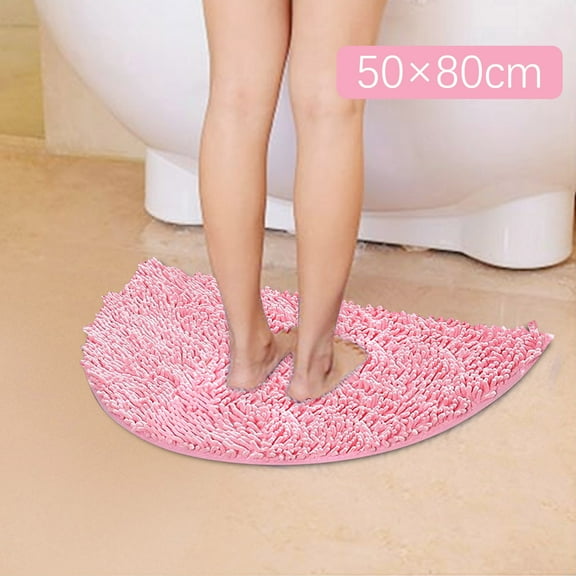 Ctnporpo Half Round Bathroom Rug Won't Slip Bathroom Mat Soft and Comfortable Furry Durable Thickened Bathroom Rug Machine Washable Reusable Area Rug Carpet