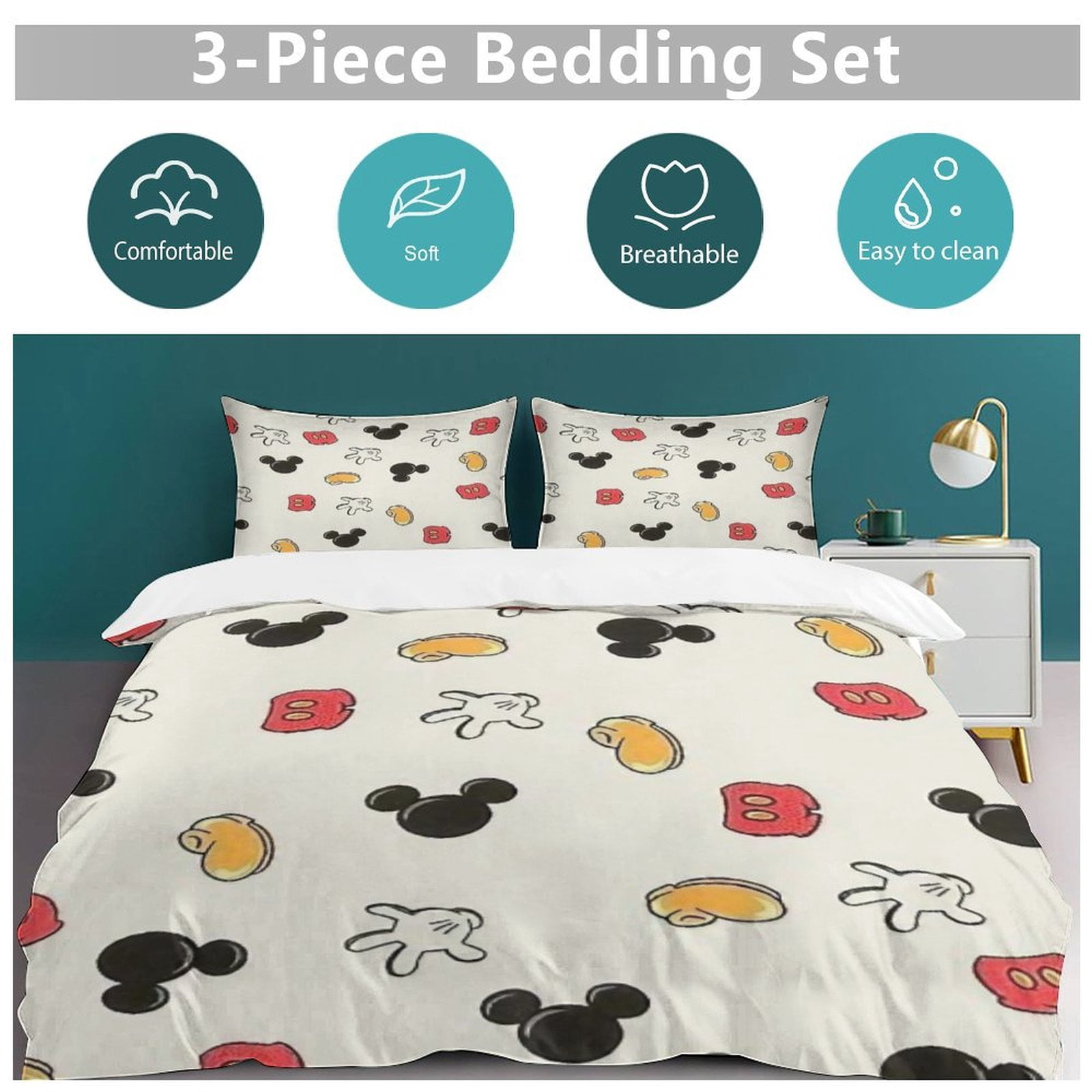 Mouse Design Bedding Set Duvet Cover Couple Bedclothes Pillowcase Customized Home Textiles Bed Set for Twin Size