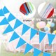 thumbnail image 3 of Banderas de banderines Uxcell de 100 pies, cuerdas colgantes triangulares, banderas DIY para fiestas, azules, 60 Pcs, 3 of 5