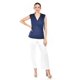 thumbnail image 4 of Blusa escote cruzado Roman Fashion /Juvenil, 10284 (Marino) azul marino G, 4 of 4