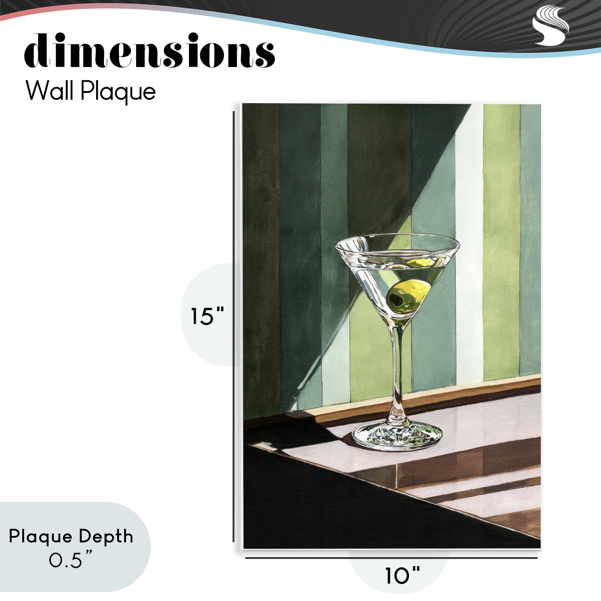 Stupell Industries Olive Martini in Sun Beam Wall Plaque Art, design by Petal Prints Design