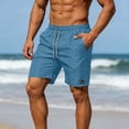 thumbnail image 6 of EOYWHK Denim Shorts with Pockets Elastic Waist Mens Casual Shorts Soft Lightweight Breathable for Casual Lounge Home Active Wear Sky Blue, Size XL, 6 of 7