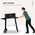 thumbnail image 4 of Outsunny Barbecue au Charbon Portable pour l'Extérieur avec Grille de Cuisson Réglable et Pare-Vent, Chariot de Barbecue avec Tablettes de Rangement et Roues pour la Cuisson en Plein Air, 4 of 9