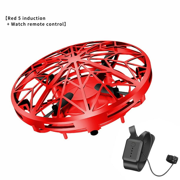 Juguete volador Control remoto Lanzamiento Dron Inducción USB Niños Juguete volador, Rojo, Inducción, 5 colores, Reloj con control remoto Methold EL000833-07B