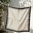 thumbnail image 4 of 27.56in x 27.56in Beige Polka Dot Satin Headscarf for Women - Large Square Silk Like Neck Scarf, Breathable Hair Wrap Bandana for Daily Fashion, All Season Accessory, 4 of 4