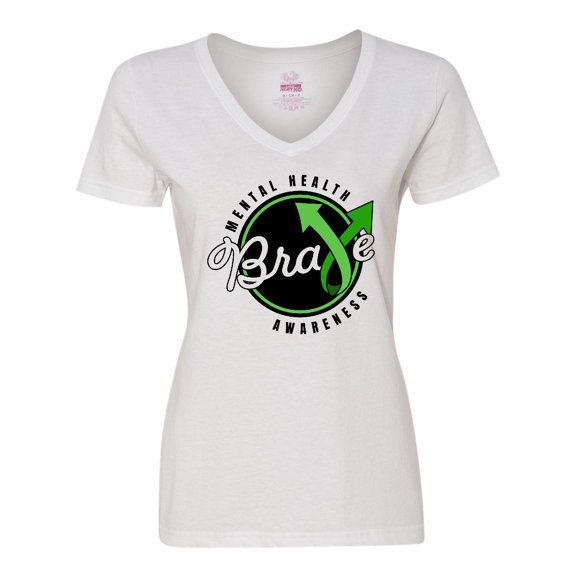 Inktastic Mental Health Awareness Brave Women's V-Neck T-Shirt