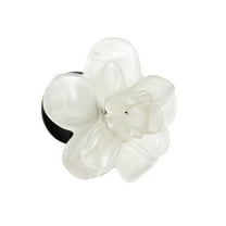 Hand Blown White Rose Bud 4.75" Wide Matte Handcrafted Art Glass Wall Décor