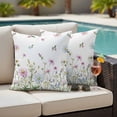 thumbnail image 5 of Farmhouse Floral Pillow Covers 2 Pack Wildflowers Herb Plant Fields Countryside Pillowcase Waterproof Outdoor Throw Pillow Cover for Patio Garden Square Cushion 16”x16”, 5 of 9