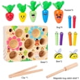 thumbnail image 3 of Juguete De Madera 3 En 1, Juego De Pesca, Juguete De Zanahoria, Juego De Captura De Gusanos, Habilidades Motoras, Juguete Educativo Para Niños Y Niñas Serendint FN005740-00, 3 of 6