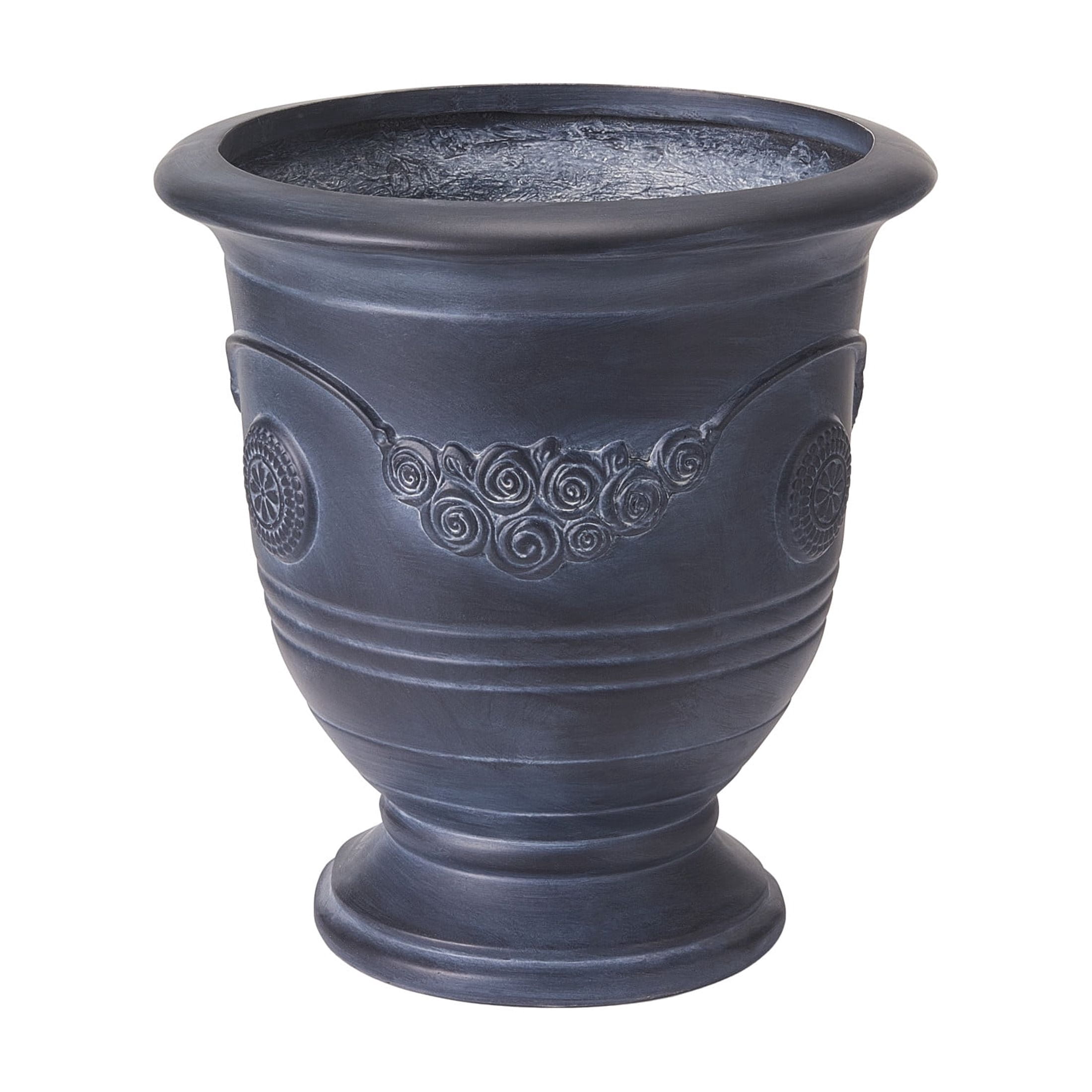 Christopher Knight Home 21.26"H Vintage MGO Outdoor Flower Urn Planter for Garden, Antique Black