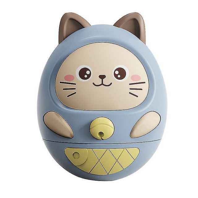 Tumbler Kitten 0-1 año de edad Bebé recién nacido Tumbler Toy con música brillante-azul// kaili Sencillez