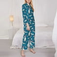 thumbnail image 3 of Fotbe Festive Dachshund Fun Pattern Long Sleeve Pajama Set for Women,Sleepwear Set,2-piece Loungewear Set,Soft PJs Comfy Nightwear with Pockets -Large, 3 of 7