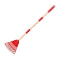 thumbnail image 3 of DYNWAVECA Garden Rake Leaf Rake Children Adults Sturdy Lawn Garden Tool 3 Sections for Camping Trips Outdoor Grass Raking Seasonal Work Red, 3 of 9